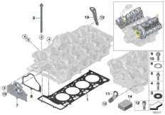 Головка блока цилиндров-доп.элементы для BMW F02 750Li N63 (схема запасных частей)