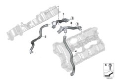 Система вентиляции картера для BMW F03 750LiS N63 (схема запасных частей)