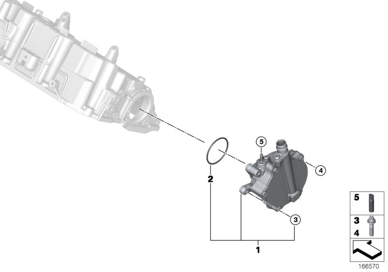 Вакуумный насос с трубопроводом для BMW F06N 650iX 4.4 N63N (схема запчастей)