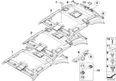Потолок / поручень для BMW E82 135i N55 (схема запасных частей)