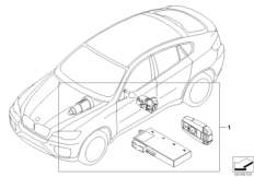 одновременное запирание для BMW E71 X6 30dX M57N2 (схема запасных частей)