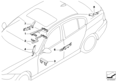 Кабелепровод для BMW E90N 325xi N52N (схема запасных частей)