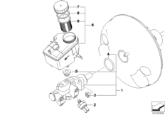 Главный тормозной цилиндр DSC для BMW E46 330Ci M54 (схема запасных частей)