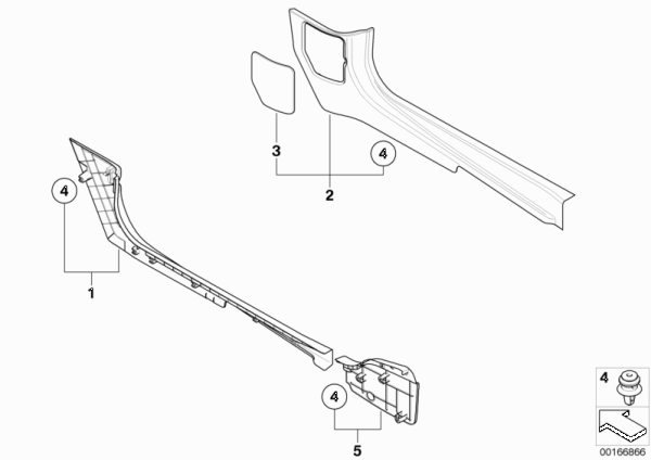 Боковая обшивка пространства для ног для MINI R55N Cooper S N18 (схема запчастей)