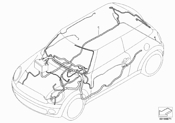 Основной жгут проводов для BMW R56 Cooper N12 (схема запчастей)