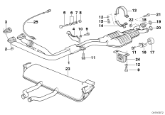 Система выпуска ОГ с катализатором для BMW Z1 Z1 M20 (схема запасных частей)