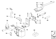 Автономная система отопления для BMW E39 540i M62 (схема запасных частей)