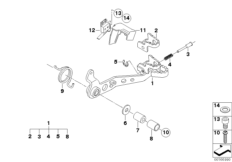 Педаль тормоза для BMW K25 R 1200 GS 08 (0303,0313) 0 (схема запасных частей)