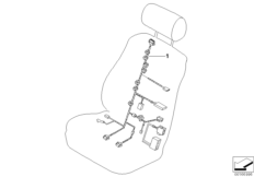 Провода базового/спортивного сиденья для BMW E70N X5 M50dX N57X (схема запасных частей)