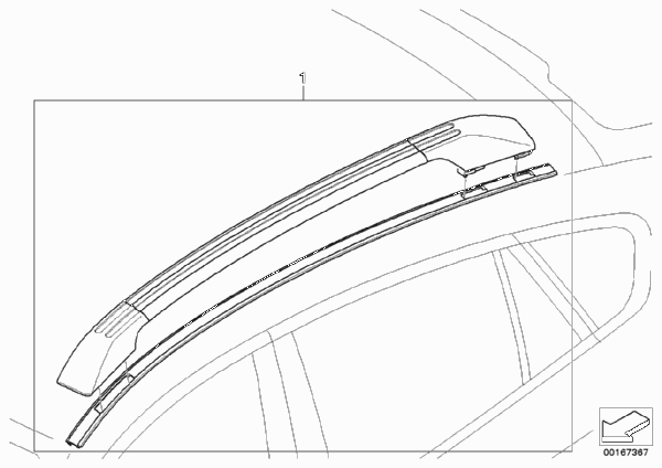 Дооснащение полозьями багажника на крыше для BMW E71 X6 50iX N63 (схема запчастей)