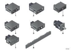 Выключатели/розетки, перчаточный ящик для ROLLS-ROYCE RR1N Phantom EWB N73 (схема запасных частей)