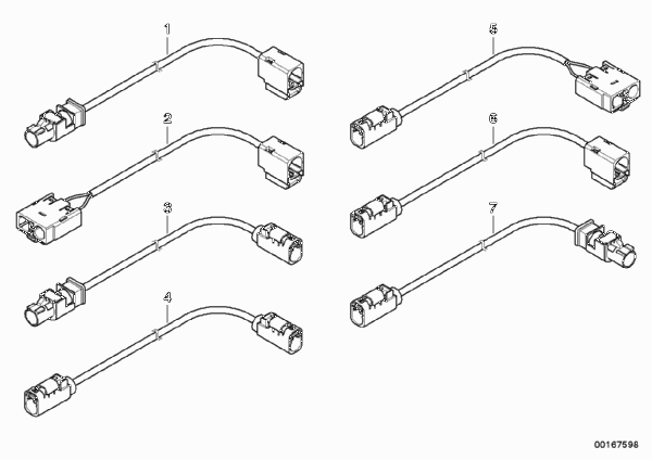 Универсальный антенный провод для BMW E63N 650i N62N (схема запчастей)