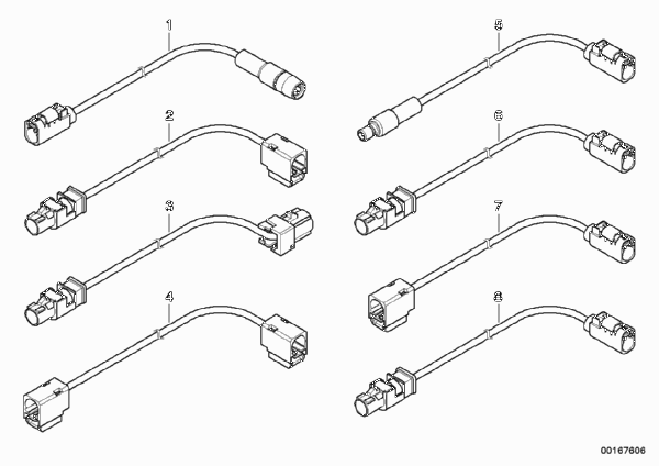 Универсальный антенный провод для BMW E63 650i N62N (схема запчастей)