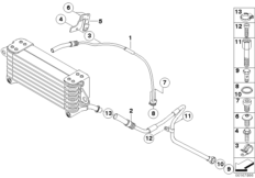 трубопровод масляного радиатора для BMW K29 HP2 Sport (0458, 0468) 0 (схема запасных частей)