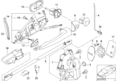 Оттягиваем.ручка прив.дв.Пд (с 09/2000) для BMW E46 M3 S54 (схема запасных частей)