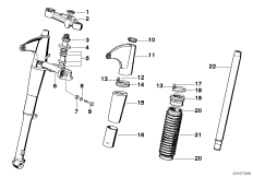 Телескопическая вилка для BMW T67 R67/2/3 0 (схема запасных частей)