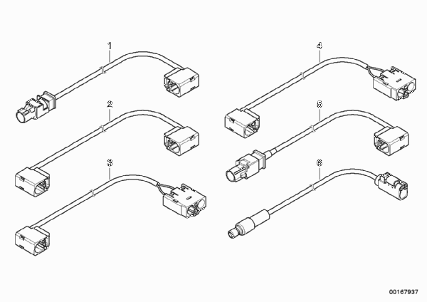 Универсальный антенный провод для BMW E61N 550i N62N (схема запчастей)