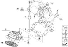 Насос гидроусилителя рулевого управления для BMW R53 Coop.S JCW GP W11 (схема запасных частей)