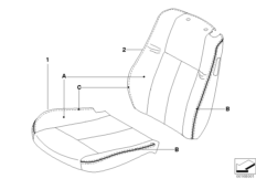 Обивка баз.сиденья Indi. с инкр.окант. для BMW E64N 630i N53 (схема запасных частей)