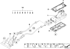 Механизм переключения передач МКПП для BMW R53 Coop.S JCW GP W11 (схема запасных частей)