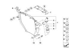 Радиатор охлаждающей жидкости для BMW K40 K 1200 S (0581,0591) 0 (схема запасных частей)