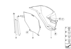 Воздуховод радиатора для BMW K40 K 1200 S (0581,0591) 0 (схема запасных частей)
