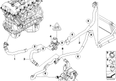 Шланги автоном.сист.отпления для BMW E91N 335i N54 (схема запасных частей)