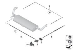 Вакуумное управление заслонкой глушителя для BMW E70 X5 M S63 (схема запасных частей)
