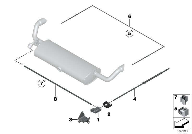 Вакуумное управление заслонкой глушителя для BMW E71 X6 50iX N63 (схема запчастей)