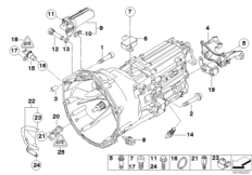 Крепление/дополнит.элементы КПП для BMW E90N M3 S65 (схема запасных частей)