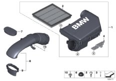 Глушитель шума всасывания / воздуховод для BMW F15 X5 35iX N55 (схема запасных частей)