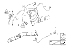 Датчики саж. фильтра/дополн.элементы для BMW E61 525d M57N (схема запасных частей)