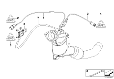 Датчики саж. фильтра/дополн.элементы для BMW E83 X3 2.0d M47N2 (схема запасных частей)