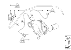 Датчики саж. фильтра/дополн.элементы для BMW E60 535d M57N (схема запасных частей)