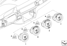 Выключатель запуска/остановки для BMW E92 335xi N54 (схема запасных частей)