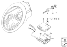 Электронные компоненты ксеноновых фар для BMW R50 One 1.4i W10 (схема запасных частей)