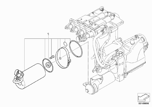 GS7S47BG гидравл.узел, э/двигатель для BMW E61N M5 S85 (схема запчастей)
