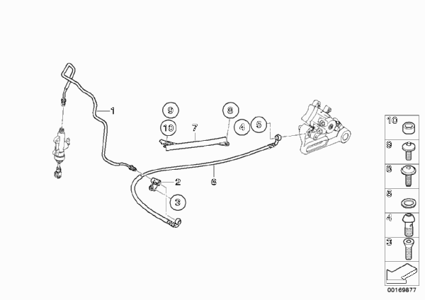 Тормозной трубопровод Зд без ABS для BMW K72 F 650 GS (0218,0228) 0 (схема запчастей)