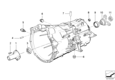 GS5-39DZ Картер и дополнит.элементы для BMW E46 330xd M57 (схема запасных частей)