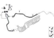 Клапан вентиляции топливного бака для BMW F10 550iX N63 (схема запасных частей)