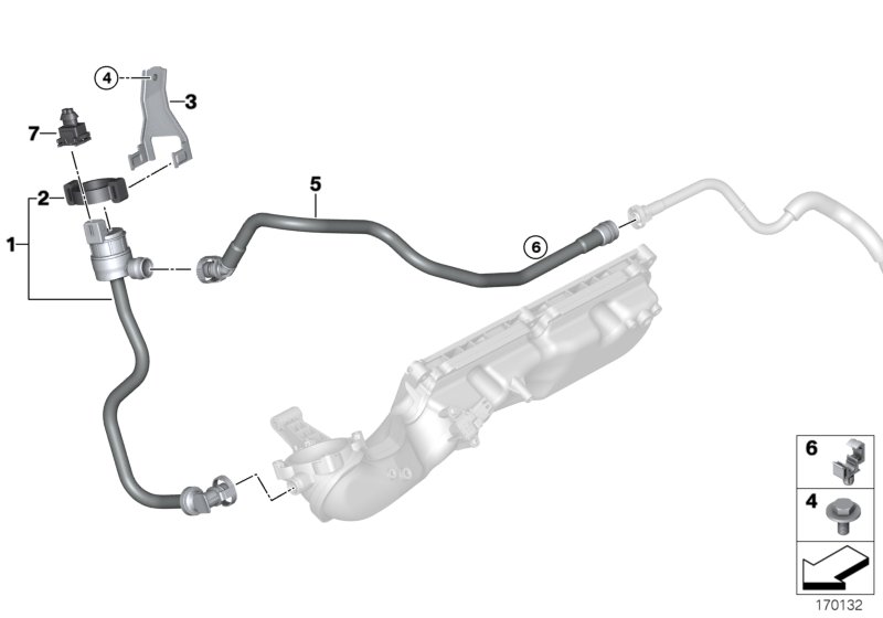 Клапан вентиляции топливного бака для BMW F02 750LiX N63 (схема запчастей)