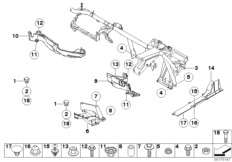 Детали кузова съемные/днище/мотор.отсек для BMW E53 X5 3.0d M57N (схема запасных частей)