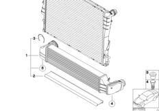 Система охлаждения наддувочного воздуха для BMW E83N X3 3.0d M57N2 (схема запасных частей)