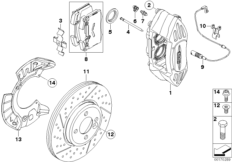 Спорт.торм.механизм John Cooper WorksПд для BMW R59 Coop.S JCW N14 (схема запасных частей)