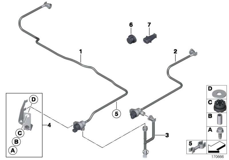 Система впрыска - вентиляция топл.бака для BMW RR3N Coupé N73 (схема запчастей)