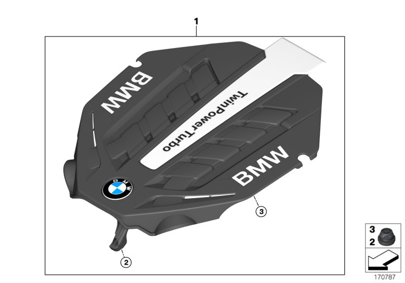 Звукоизоляционный кожух для BMW F10 550iX N63 (схема запчастей)