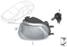 фары противотуманные для BMW F01 740dX N57S (схема запасных частей)