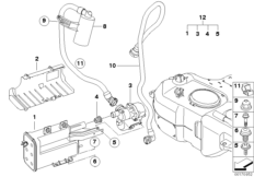 Фильтр с активир.углем/доп.элементы для BMW R58 Cooper S N18 (схема запасных частей)