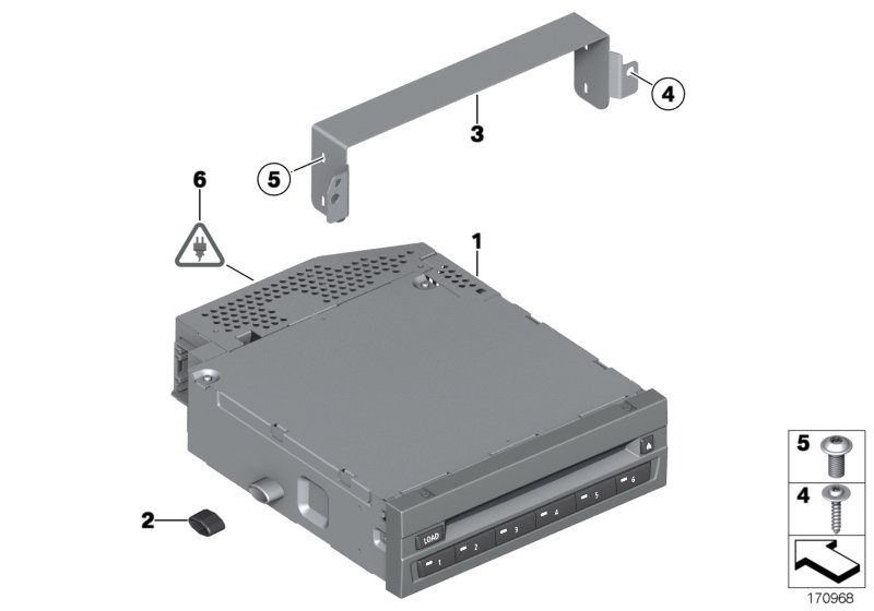 DVD-чейнджер/кронштейн для BMW F01N 730dX N57N (схема запчастей)