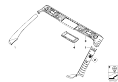 Облицовка Пд стойки / внутр.обтекатель для BMW E88 120i N43 (схема запасных частей)